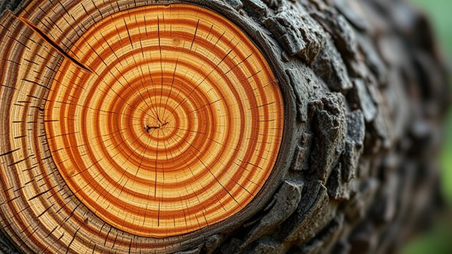 Cross-section of a tree trunk