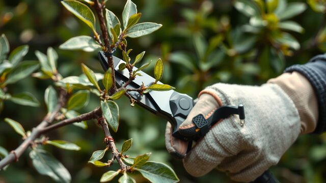 Close-up of clean pruning cut on tree branch